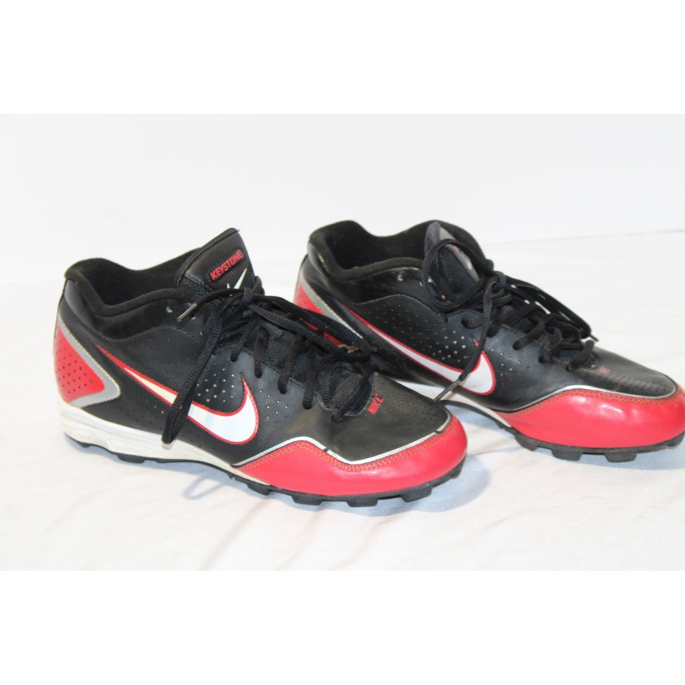 Nike Keystone Baseball Cleats Black Red White 459724-016 Mens 7.5